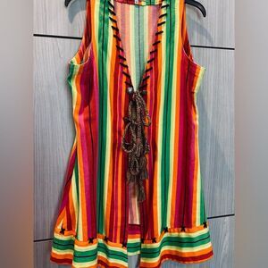 GORGEOUS Roja Collection Serape 'Festival' Vest Tunic Medium